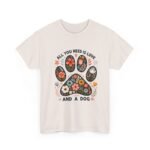 Floral Dog Lover Tee - All You Need Is Love and a Dog, Gift for Dog Parents, Animal Lovers T-Shirt, Pet Adoption Awareness, Casual [...] - Image 16
