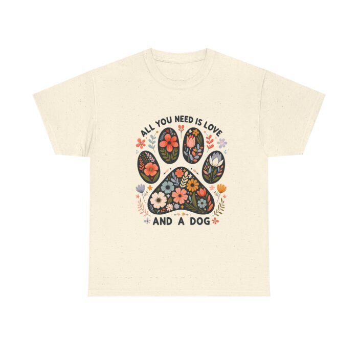 Floral Dog Lover Tee - All You Need Is Love and a Dog, Gift for Dog Parents, Animal Lovers T-Shirt, Pet Adoption Awareness, Casual [...] - Image 18