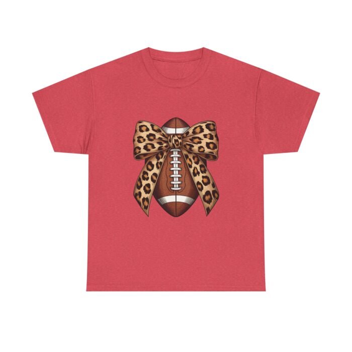 Leopard Bow Football Tee | Unisex Heavy Cotton T-Shirt, Sports Shirt, Game Day Outfit, Fall Fashion, Birthday Gift - Image 30