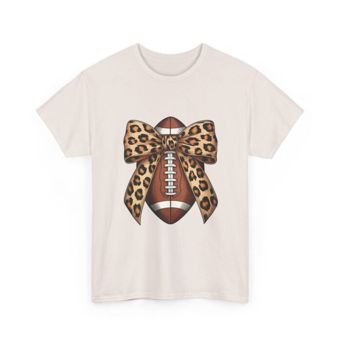 Leopard Bow Football Tee | Unisex Heavy Cotton T-Shirt, Sports Shirt, Game Day Outfit, Fall Fashion, Birthday Gift - Image 16