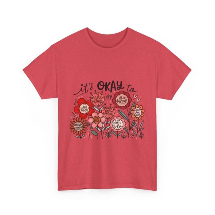 Floral Quote Tee: It's Okay To Not Be Okay, Motivational Gift, Self-Care Apparel, Floral Design Tee, Unisex T-Shirt, Casual Wear - Image 38
