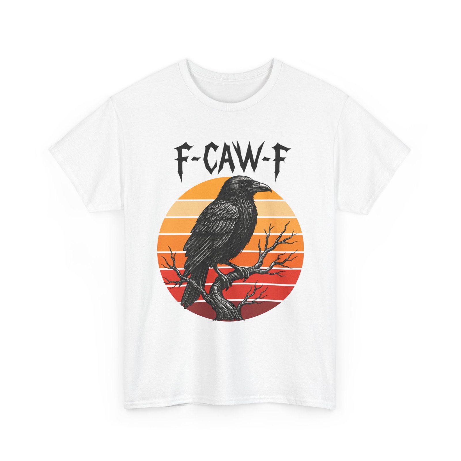 10422370517592226792_2048.jpeg Retro Crow Graphic Tee - F-CAW-F Shirt, Unisex Cotton Tee, Halloween Apparel, Unique Gift, Casual Wear - Image 1