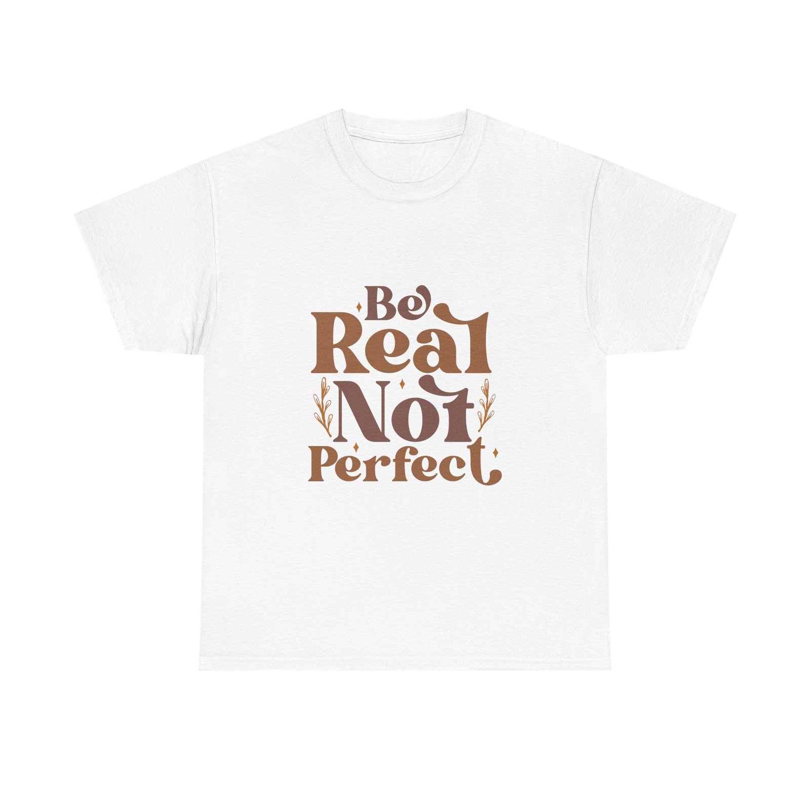 10578628138955777684_2048.jpeg Be Real Not Perfect Unisex Heavy Cotton Tee, Motivational Graphic Shirt, Casual Wear, Self-Love Apparel, Everyday T-Shirt - Image 1