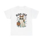 Boo-Jee Ghost Tee - Spooky Chic Unisex Heavy Cotton T-Shirt for Halloween, Ghost Lover Gift, Fall Fashion, Cozy Autumn Vibes, Casual Wear - Image 2