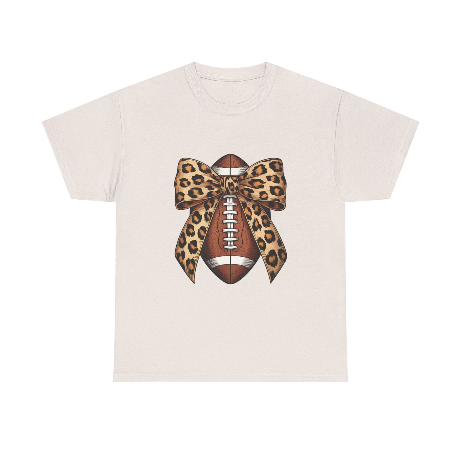 11288473466465444971_2048.jpeg Leopard Bow Football Tee | Unisex Heavy Cotton T-Shirt, Sports Shirt, Game Day Outfit, Fall Fashion, Birthday Gift - Image 14