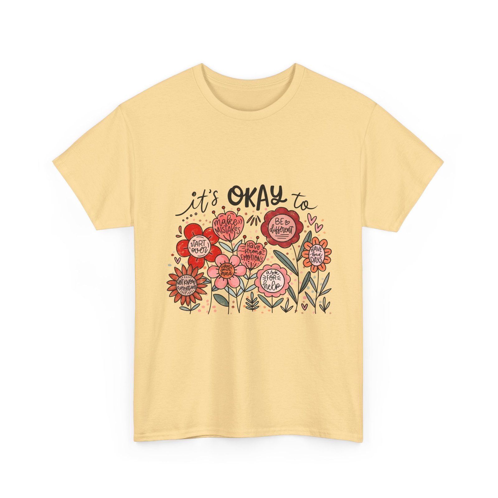 11665471285678165703_2048.jpeg Floral Quote Tee: It's Okay To Not Be Okay, Motivational Gift, Self-Care Apparel, Floral Design Tee, Unisex T-Shirt, Casual Wear - Image 13