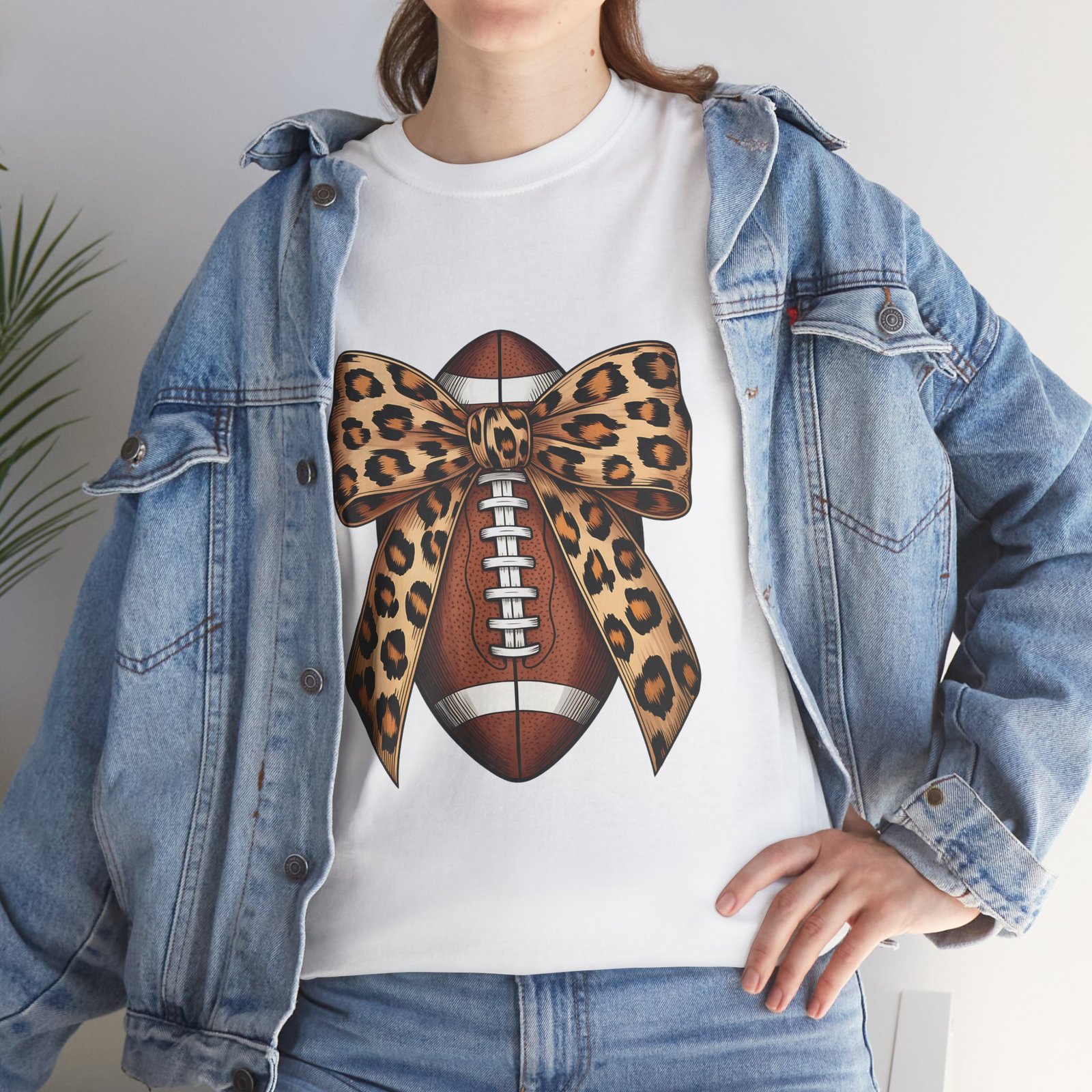 1168862728622939254_2048.jpeg Leopard Bow Football Tee | Unisex Heavy Cotton T-Shirt, Sports Shirt, Game Day Outfit, Fall Fashion, Birthday Gift - Image 7