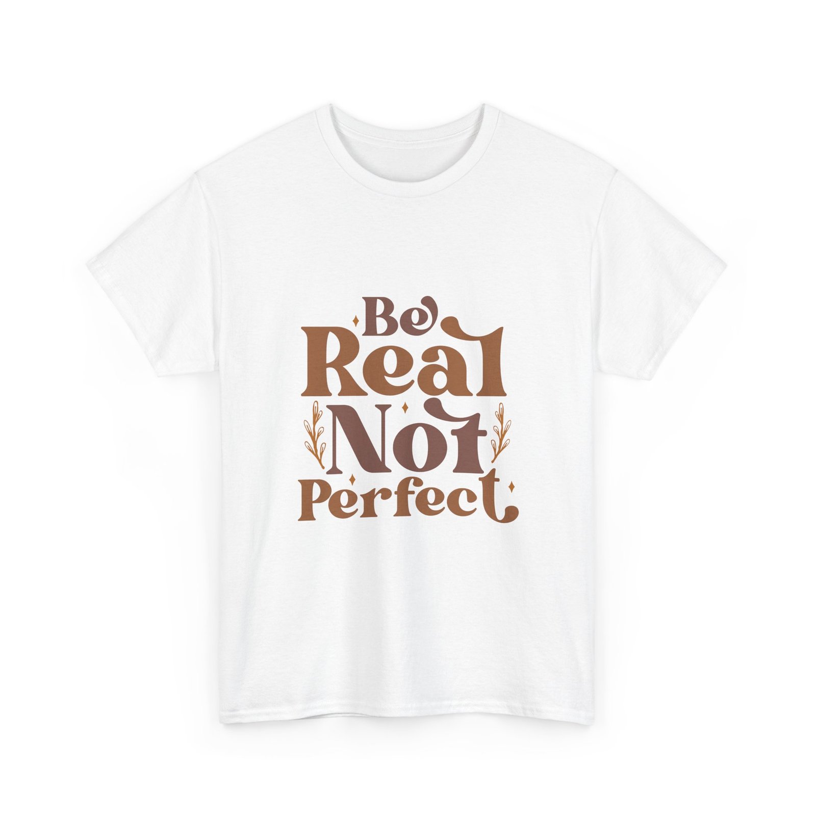 12217255986109457774_2048.jpeg Be Real Not Perfect Unisex Heavy Cotton Tee, Motivational Graphic Shirt, Casual Wear, Self-Love Apparel, Everyday T-Shirt - Image 2