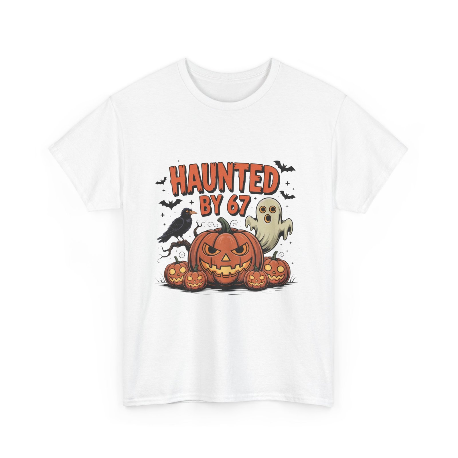 12851433598763032762_2048.jpeg Halloween Haunted Tee, Spooky T-Shirt, Fall Apparel, Pumpkin Shirt, Unisex Halloween Clothes, Ghost and Pumpkin Design - Image 1