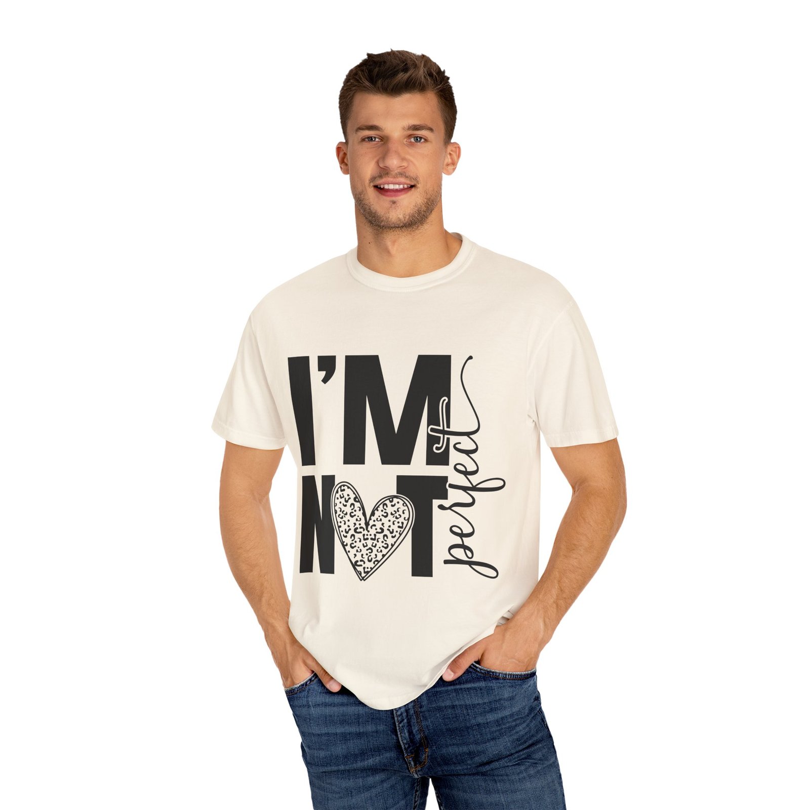 13597633931258391842_2048.jpeg Unisex Garment-Dyed T-shirt with 'I'M NOT Perfect' Design - Casual Wear, Motivational Gift, Everyday Tee, Humor Shirt, Unique Fashion - Image 15