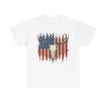 Rustic American Pride Tee, Unisex Heavy Cotton Tee, Perfect for BBQs, Patriotic Events, Outdoor Adventures, Gifts for Hunters