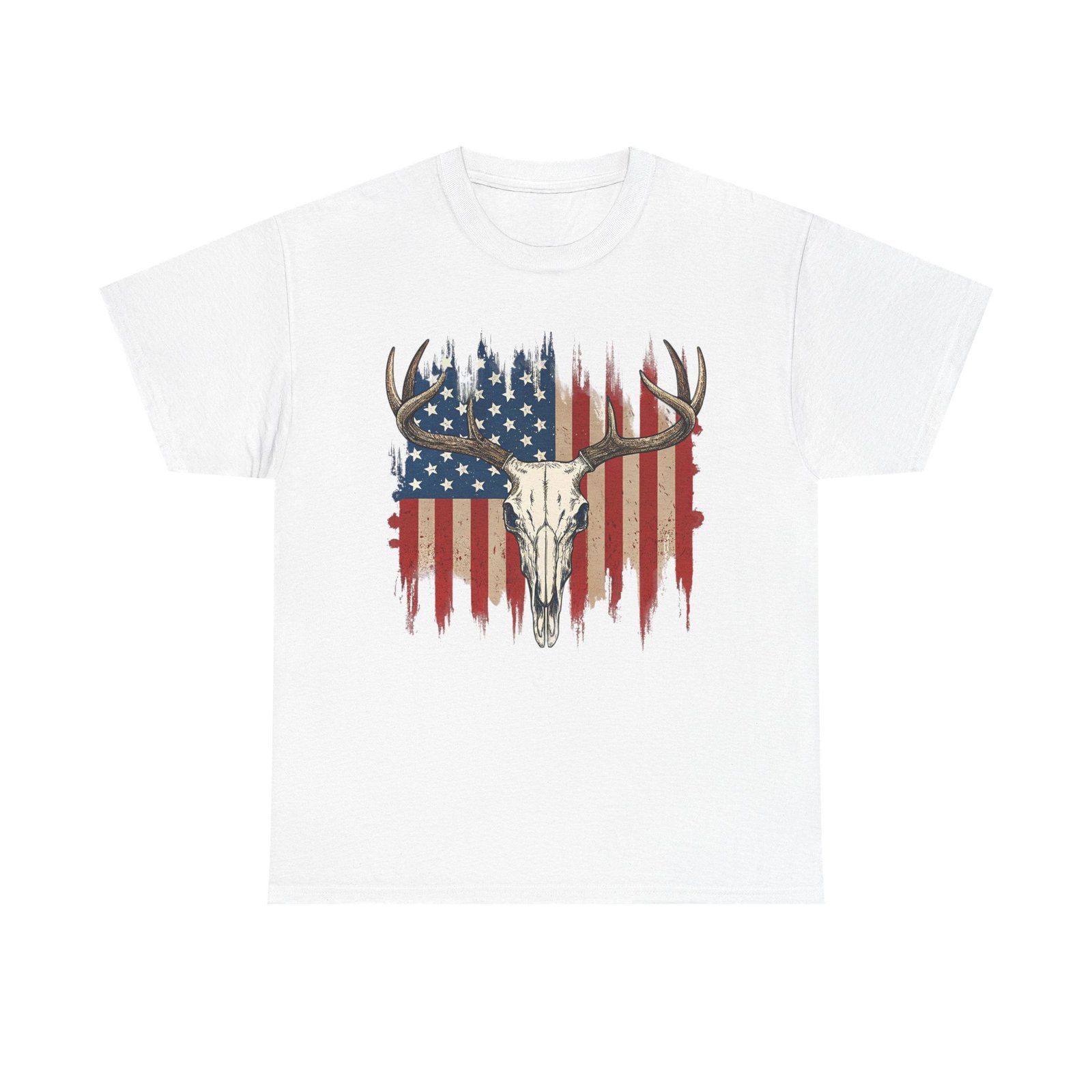 14228616339351884407_2048.jpeg Rustic American Pride Tee, Unisex Heavy Cotton Tee, Perfect for BBQs, Patriotic Events, Outdoor Adventures, Gifts for Hunters - Image 1