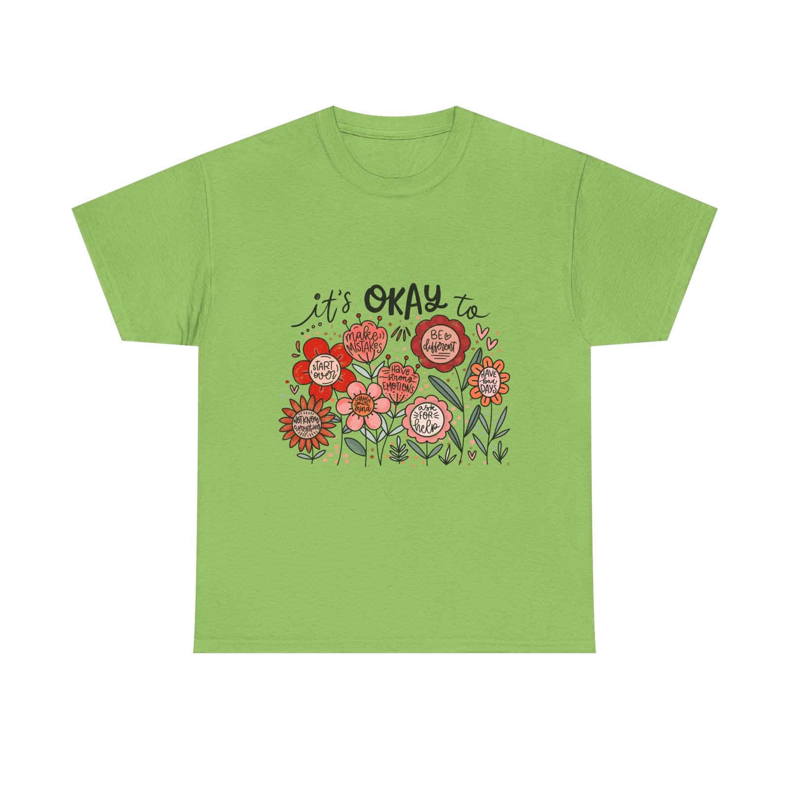 15353661274330959978_2048.jpeg Floral Quote Tee: It's Okay To Not Be Okay, Motivational Gift, Self-Care Apparel, Floral Design Tee, Unisex T-Shirt, Casual Wear - Image 28