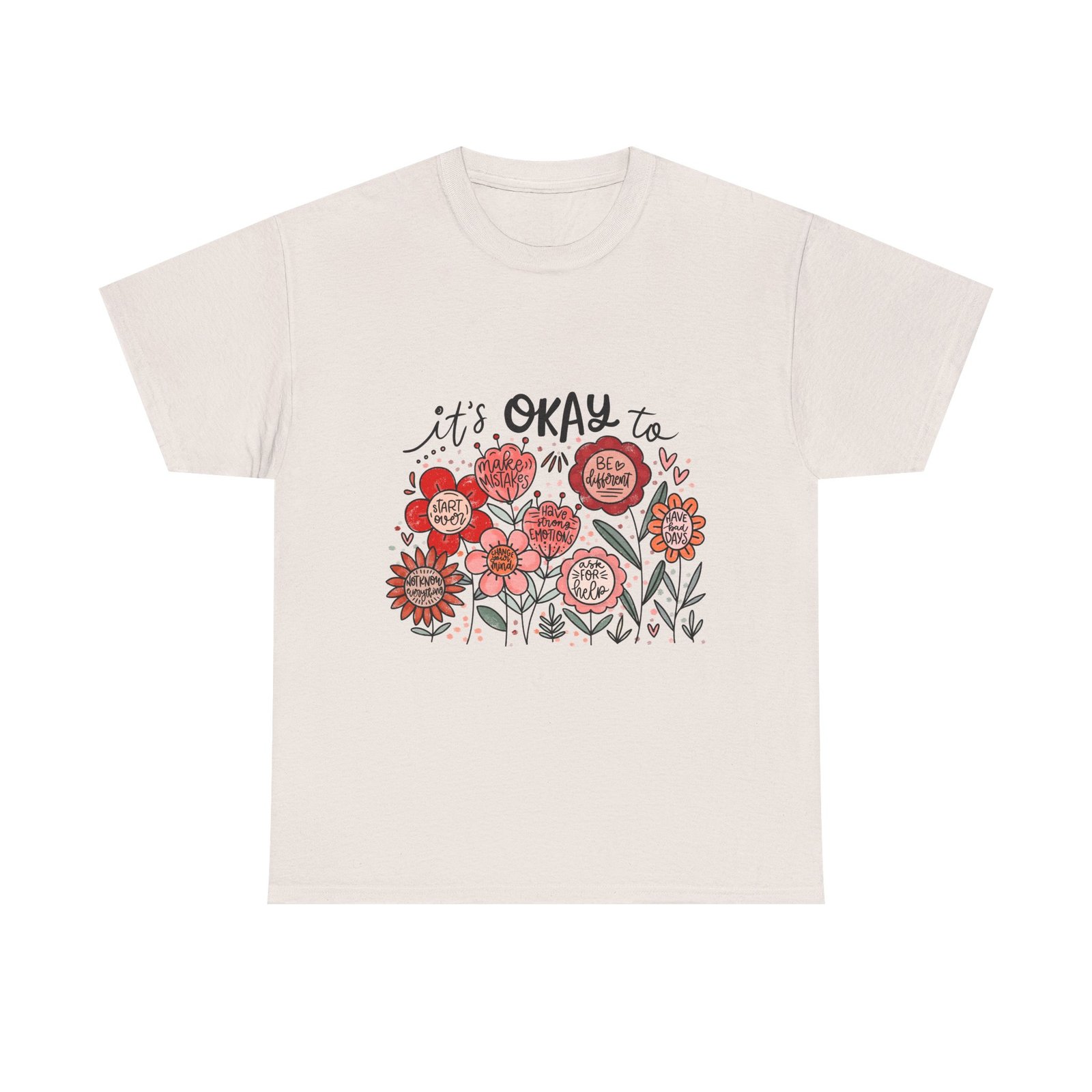 15802753598270358307_2048.jpeg Floral Quote Tee: It's Okay To Not Be Okay, Motivational Gift, Self-Care Apparel, Floral Design Tee, Unisex T-Shirt, Casual Wear - Image 6