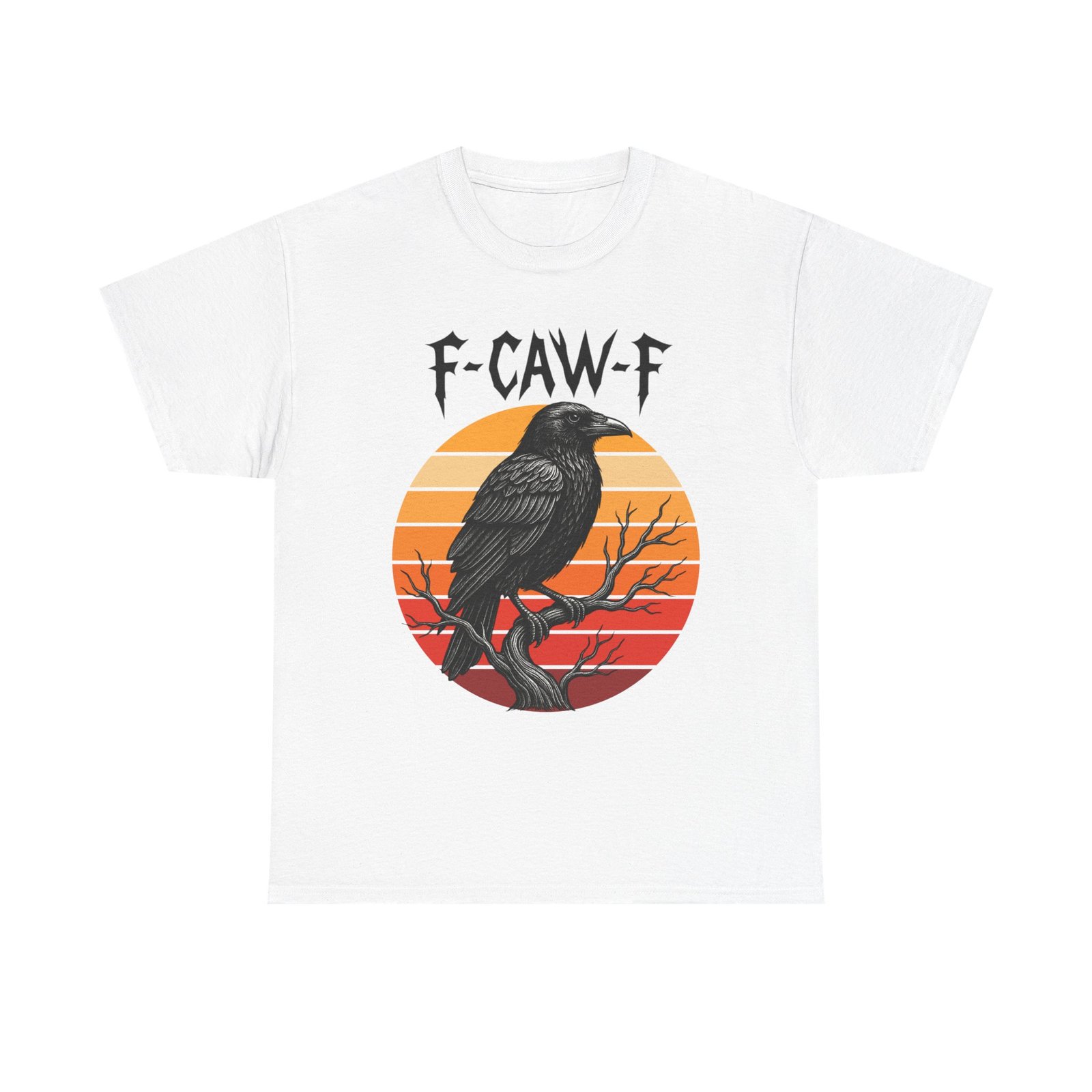 1595728724661963513_2048.jpeg Retro Crow Graphic Tee - F-CAW-F Shirt, Unisex Cotton Tee, Halloween Apparel, Unique Gift, Casual Wear - Image 2
