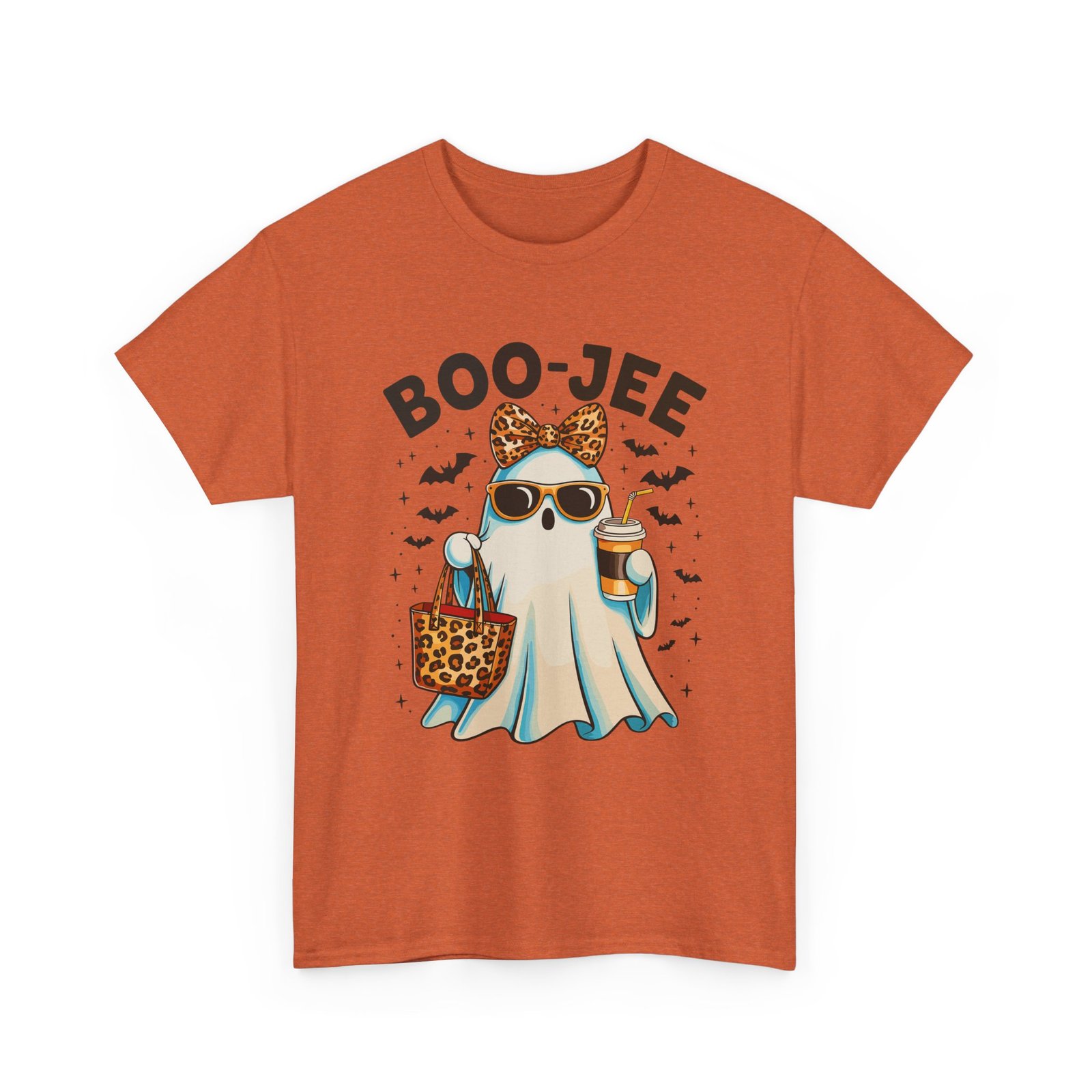 16373757224907519539_2048.jpeg Boo-Jee Ghost Tee - Spooky Chic Unisex Heavy Cotton T-Shirt for Halloween, Ghost Lover Gift, Fall Fashion, Cozy Autumn Vibes, Casual Wear - Image 7