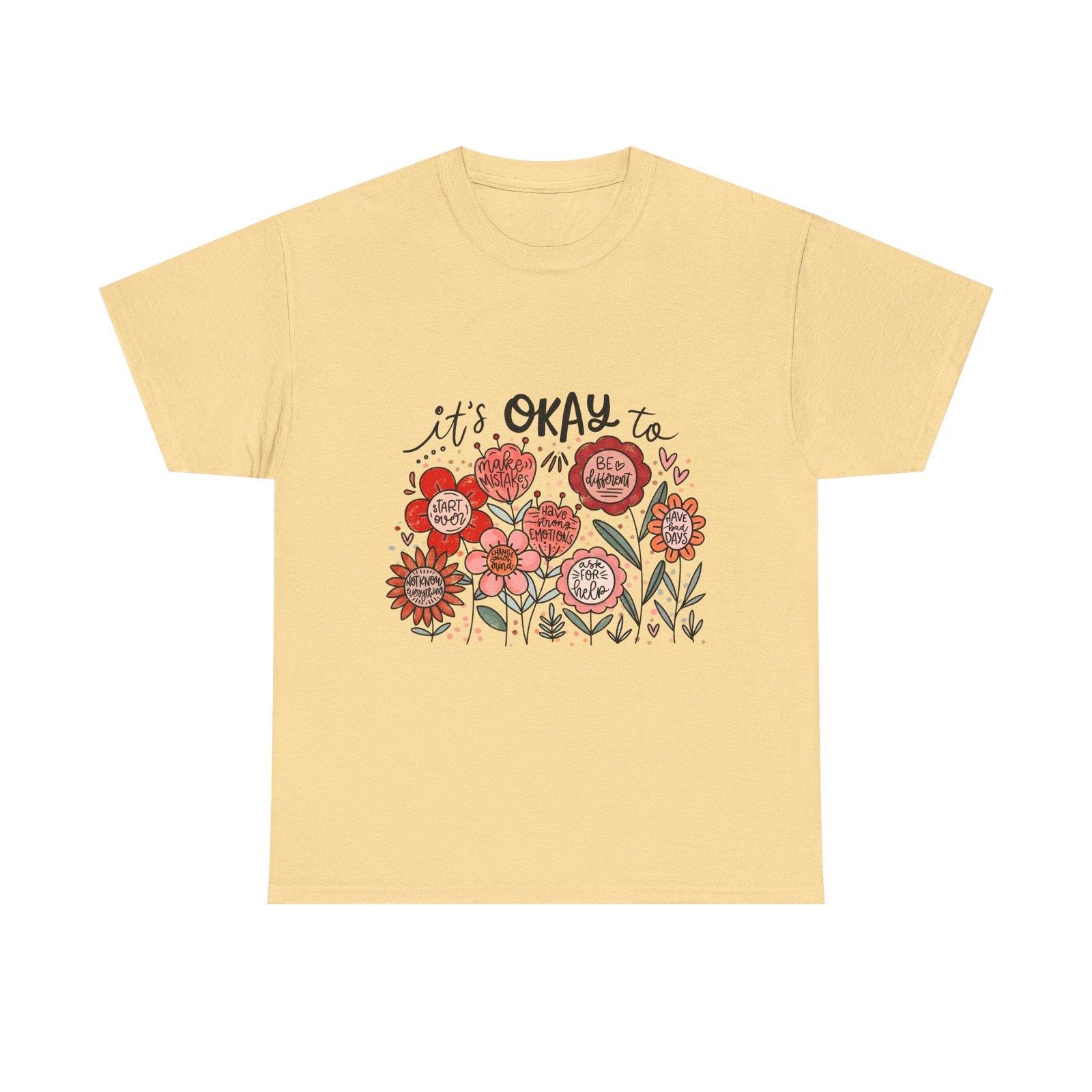 16649926678266534850_2048.jpeg Floral Quote Tee: It's Okay To Not Be Okay, Motivational Gift, Self-Care Apparel, Floral Design Tee, Unisex T-Shirt, Casual Wear - Image 11