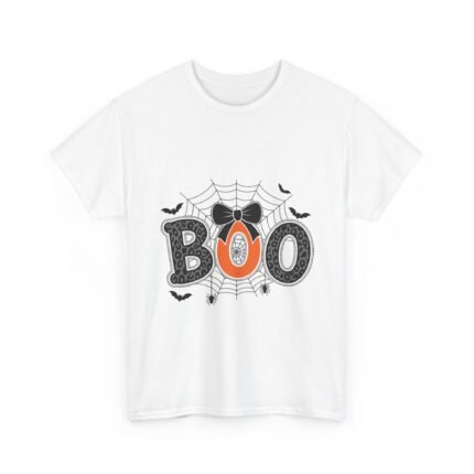 Halloween Boo Unisex Heavy Cotton Tee, Spooky T-Shirt, Fun Halloween Costume, Trick or Treat Shirt, Ghost Print Tee