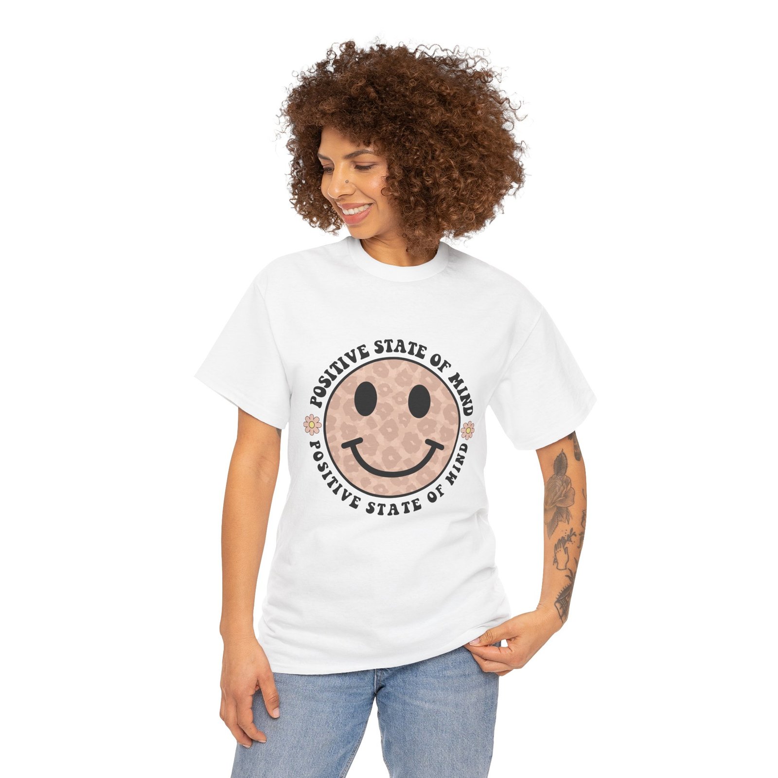 17631475082000307103_2048.jpeg Positive Vibes Unisex Tee - Smiley Face, Mental Health Awareness, Gift for Friends, Casual Comfort, Everyday Wear - Image 7