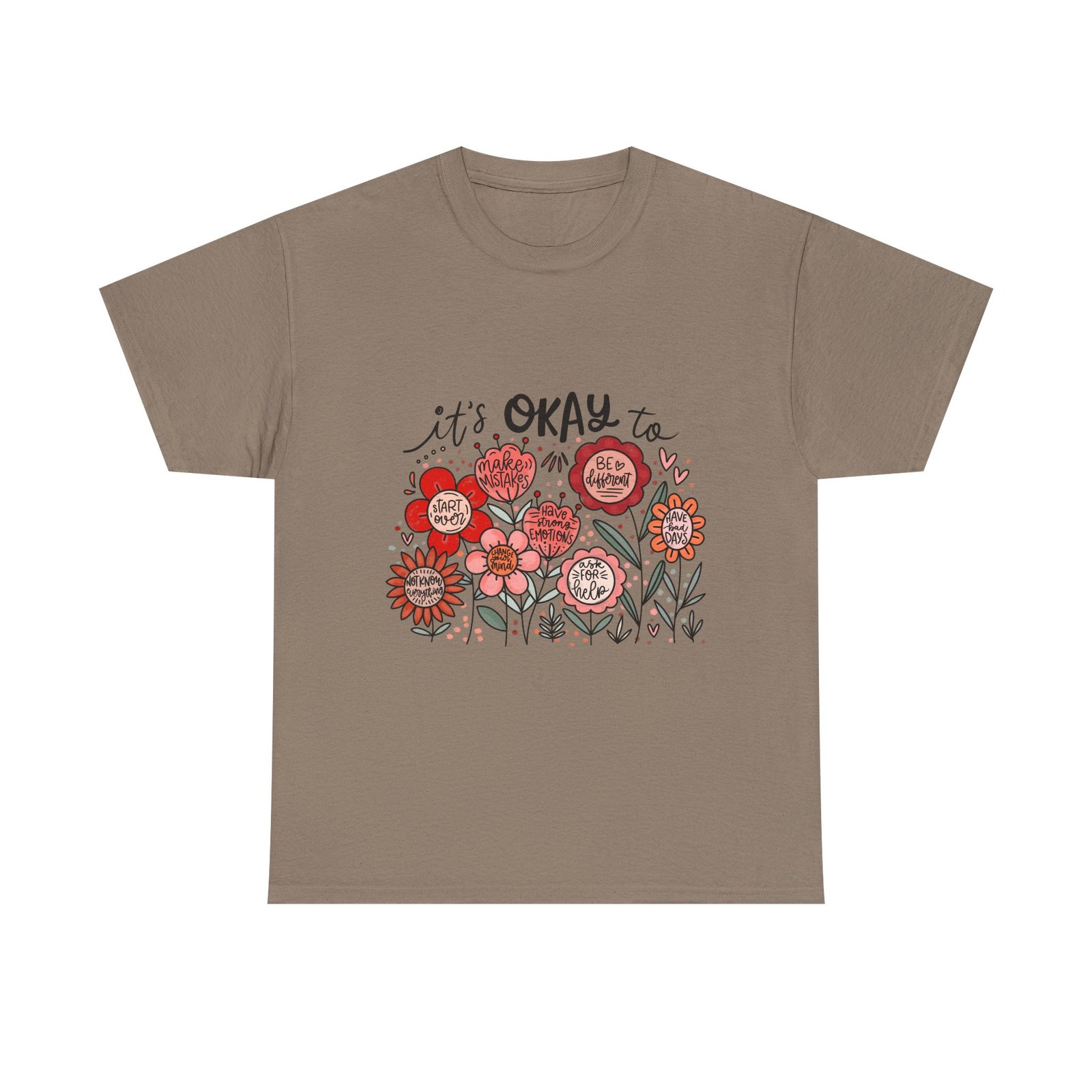 17650642275330408872_2048.jpeg Floral Quote Tee: It's Okay To Not Be Okay, Motivational Gift, Self-Care Apparel, Floral Design Tee, Unisex T-Shirt, Casual Wear - Image 19