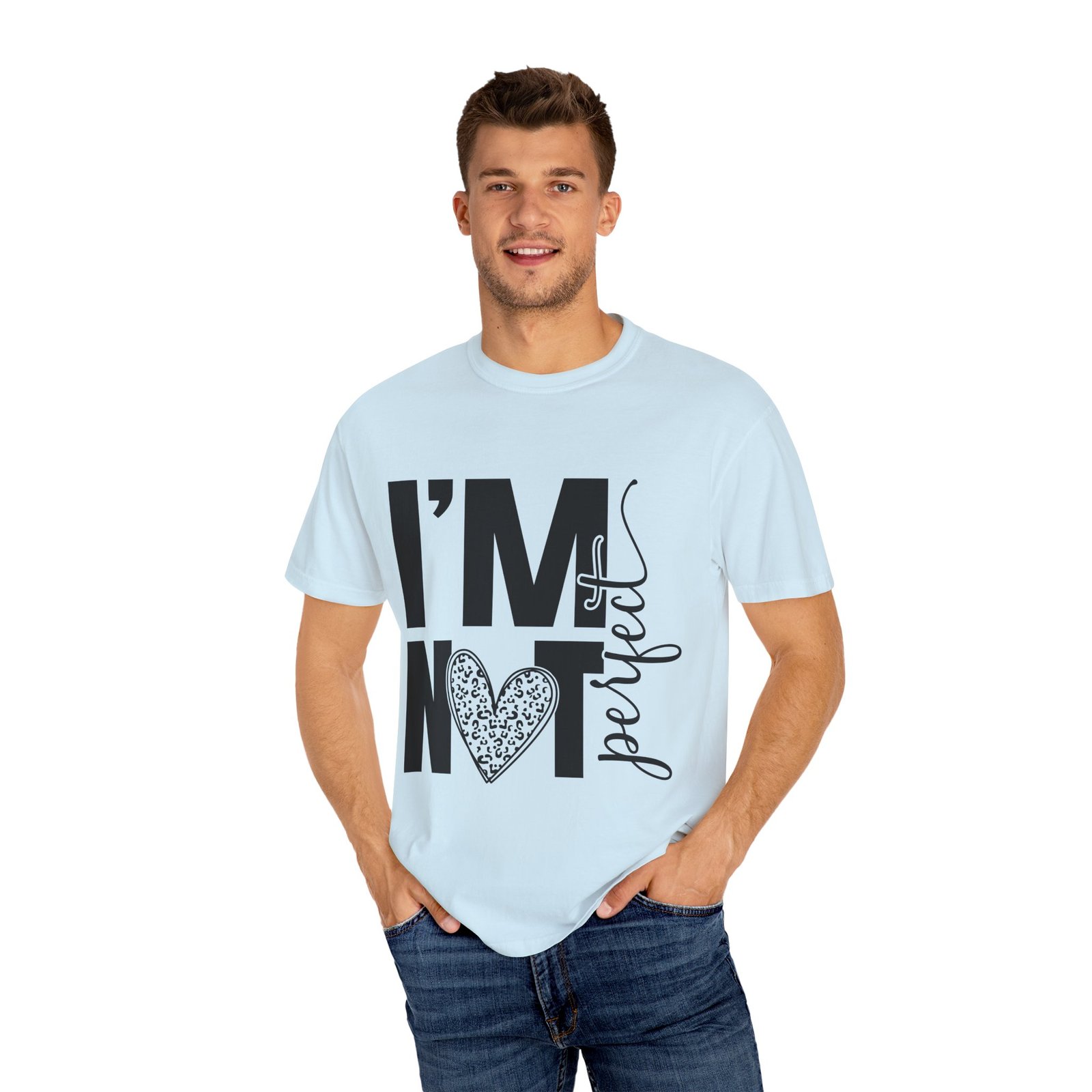 17784660087207942517_2048.jpeg Unisex Garment-Dyed T-shirt with 'I'M NOT Perfect' Design - Casual Wear, Motivational Gift, Everyday Tee, Humor Shirt, Unique Fashion - Image 40