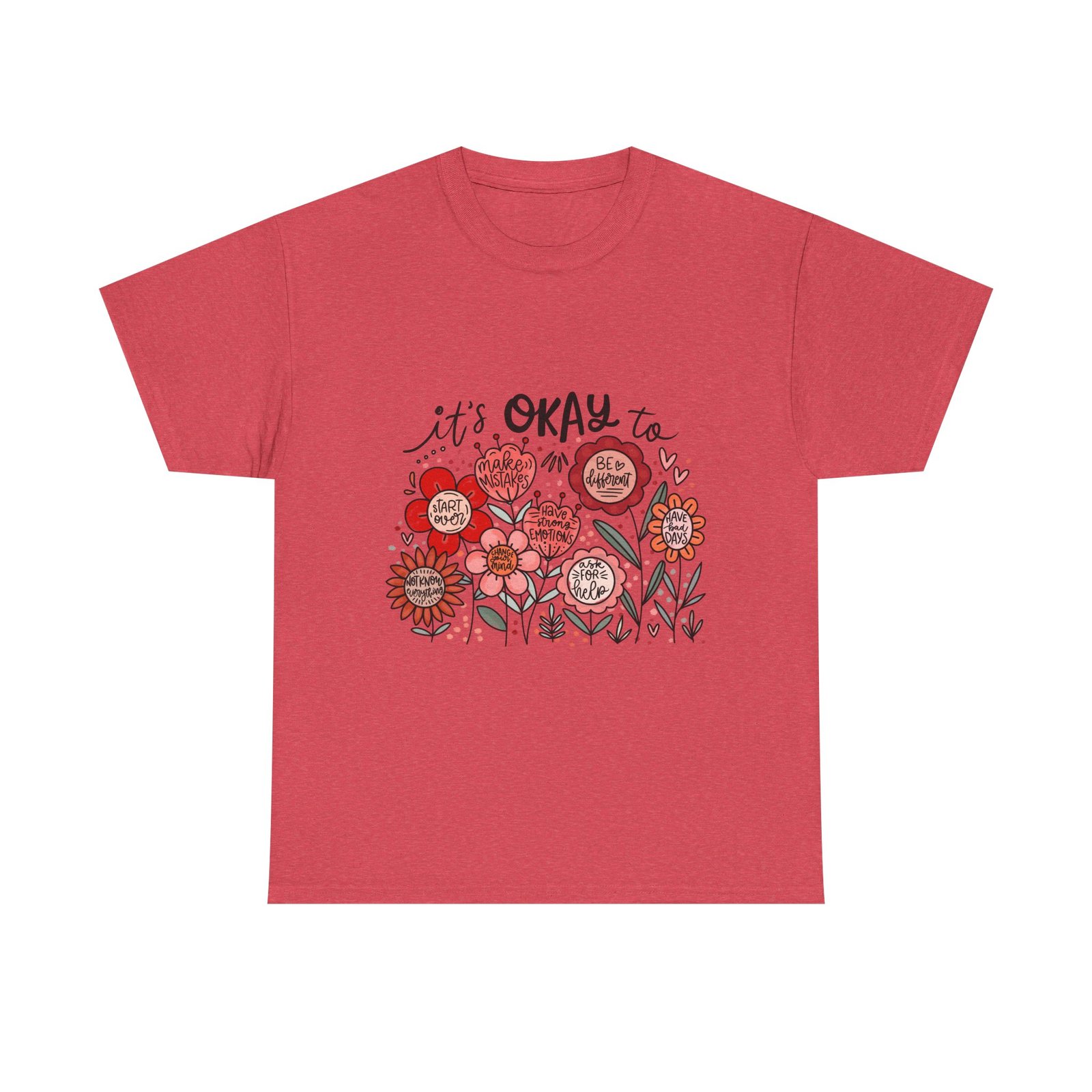 17841127629279525267_2048.jpeg Floral Quote Tee: It's Okay To Not Be Okay, Motivational Gift, Self-Care Apparel, Floral Design Tee, Unisex T-Shirt, Casual Wear - Image 36