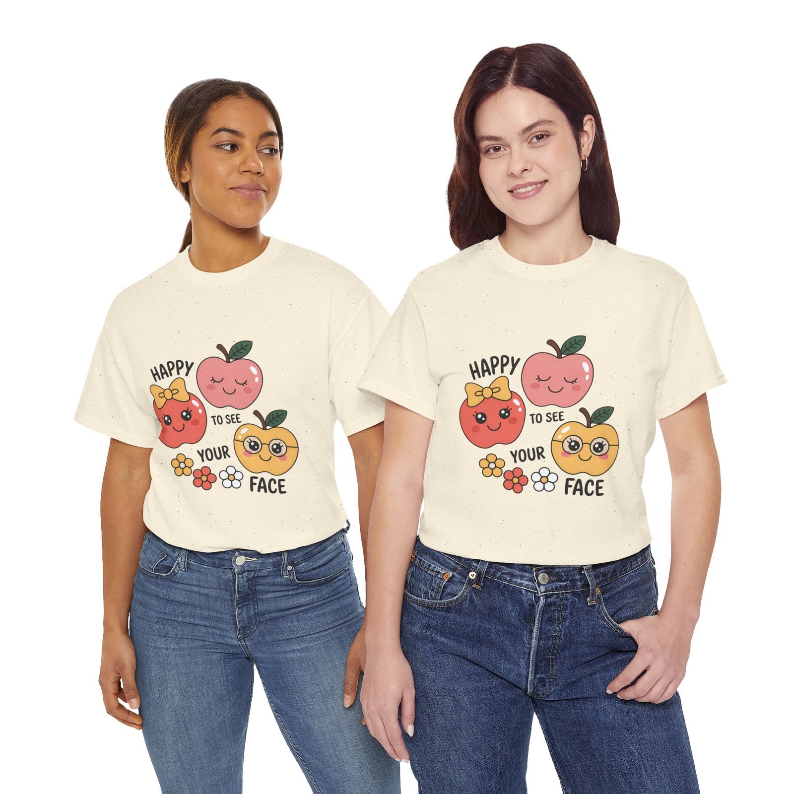17942344538052387484_2048.jpeg Happy Fruits Unisex Cotton Tee, Cute Graphic Tee, Gift for Friends, Summer Apparel, Positive Vibes Shirt, Fun Casual Wear - Image 9