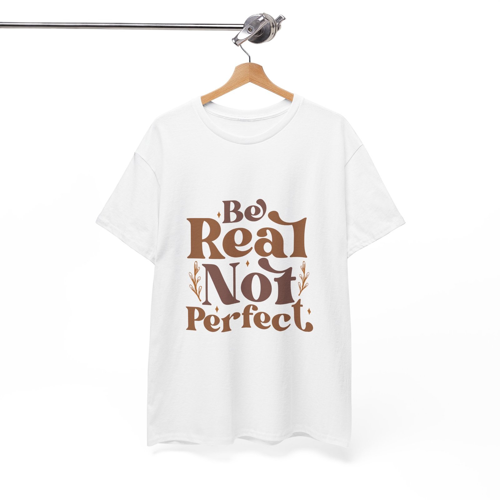 18228664090282165673_2048.jpeg Be Real Not Perfect Unisex Heavy Cotton Tee, Motivational Graphic Shirt, Casual Wear, Self-Love Apparel, Everyday T-Shirt - Image 3