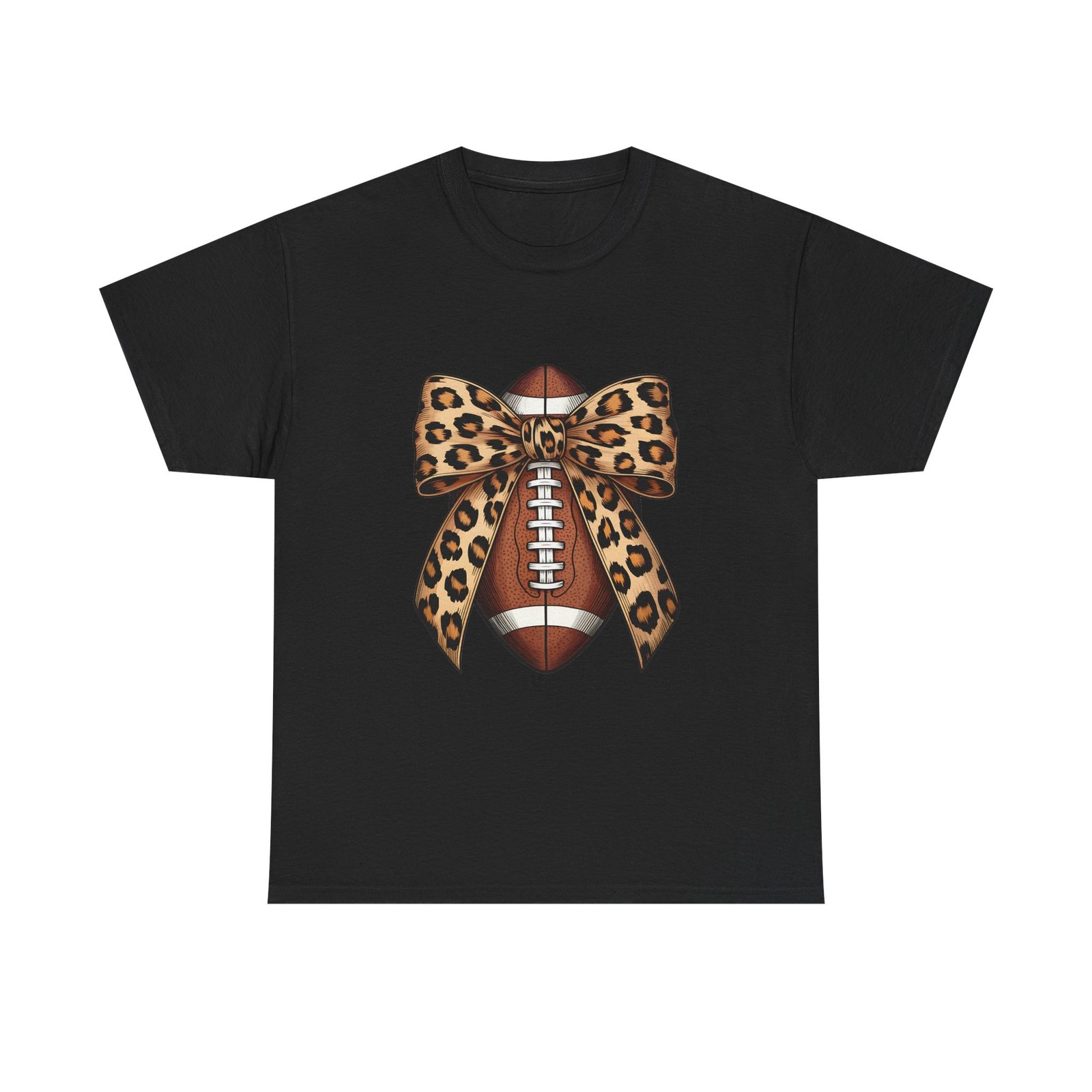2242032722352553337_2048.jpeg Leopard Bow Football Tee | Unisex Heavy Cotton T-Shirt, Sports Shirt, Game Day Outfit, Fall Fashion, Birthday Gift - Image 8