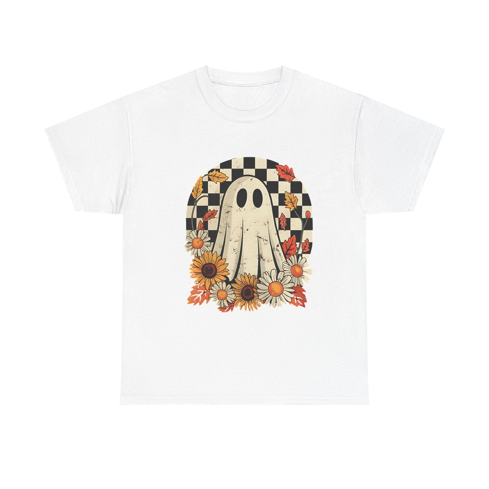 387661459816108603_2048.jpeg Ghostly Floral Tee | Perfect for Halloween, Casual Wear, Gifts, Fall Fashion, and Everyday Comfort - Image 1