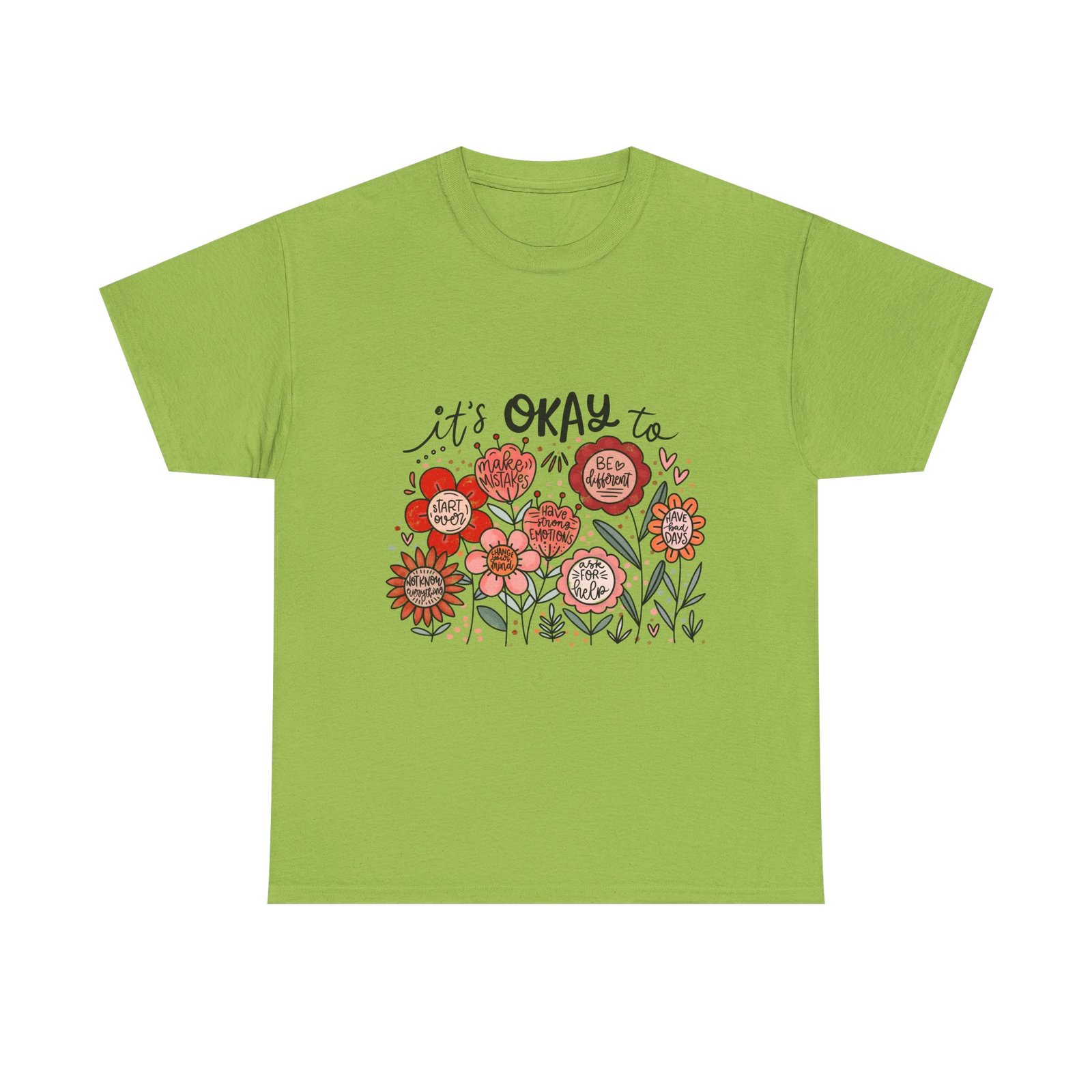 3909301233158929735_2048.jpeg Floral Quote Tee: It's Okay To Not Be Okay, Motivational Gift, Self-Care Apparel, Floral Design Tee, Unisex T-Shirt, Casual Wear - Image 32