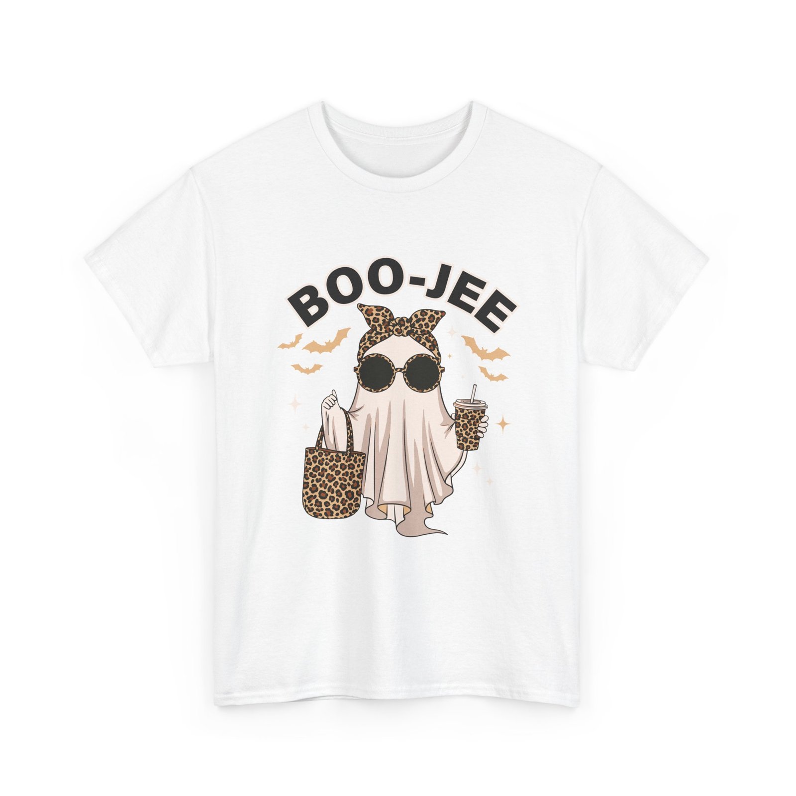 3961772455892178429_2048.jpeg Boo-Jee Ghost Tee, Fun Halloween Shirt, Unisex Cotton Tee, Ghost Lover Gift, Holiday Party Apparel, Casual Fall Outfit - Image 1