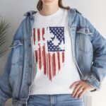 Patriotic Unisex Cotton Tee, Vintage American Flag Shirt, Casual Summer Style, Fourth of July Gift, Everyday Wear - Image 8