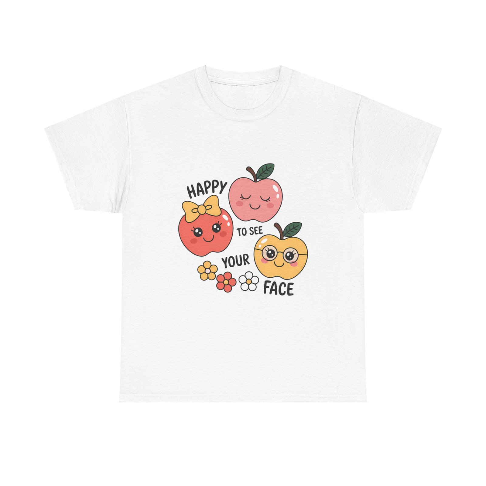 5100799877454323638_2048.jpeg Happy Fruits Unisex Cotton Tee, Cute Graphic Tee, Gift for Friends, Summer Apparel, Positive Vibes Shirt, Fun Casual Wear - Image 2