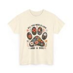 Floral Dog Lover Tee - All You Need Is Love and a Dog, Gift for Dog Parents, Animal Lovers T-Shirt, Pet Adoption Awareness, Casual [...] - Image 20