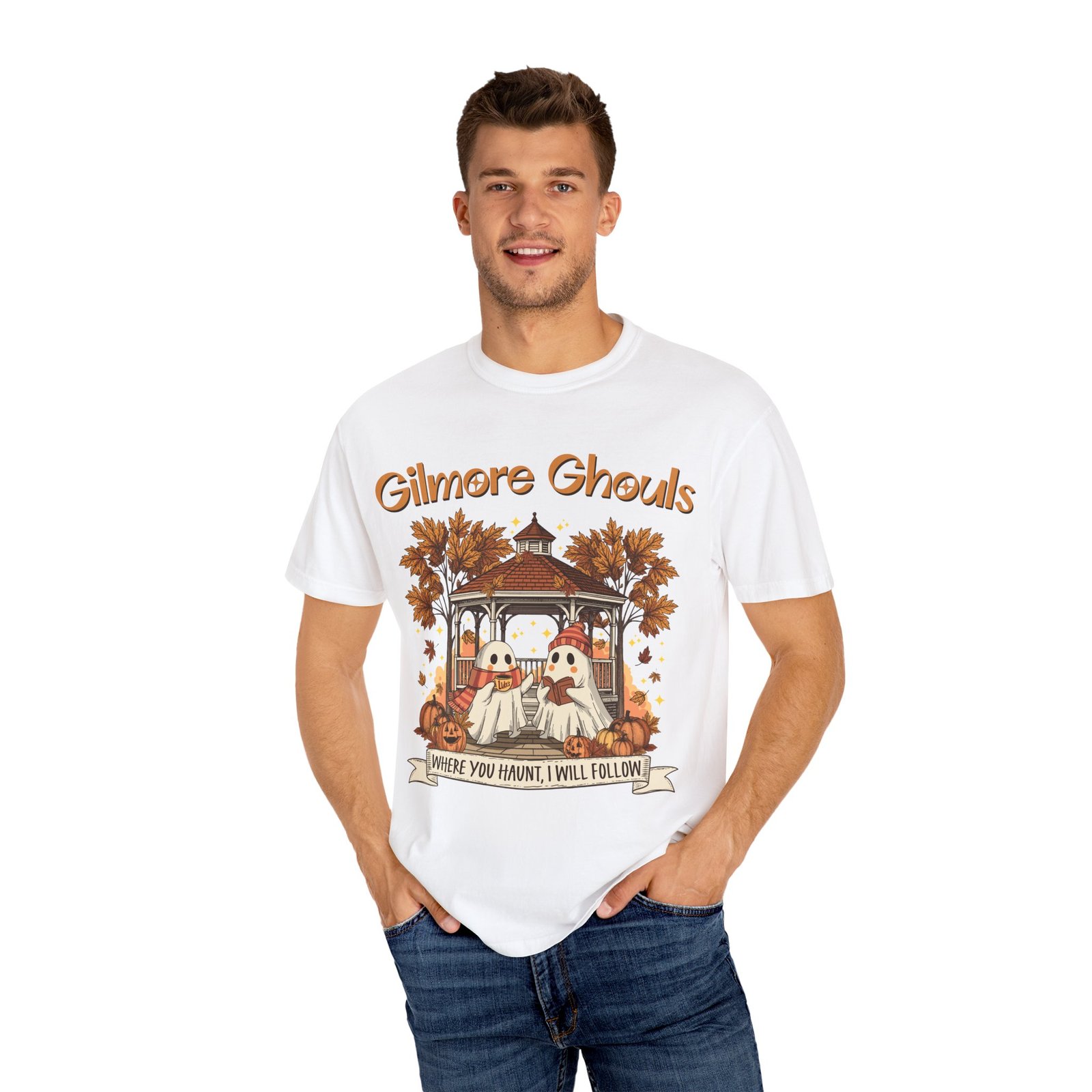 5957572984858670741_2048.jpeg Gilmore Ghouls Unisex T-Shirt, Fall T-Shirt, Halloween Apparel, Spooky Season Shirt, Cozy Casualwear, Gift for Fans - Image 4
