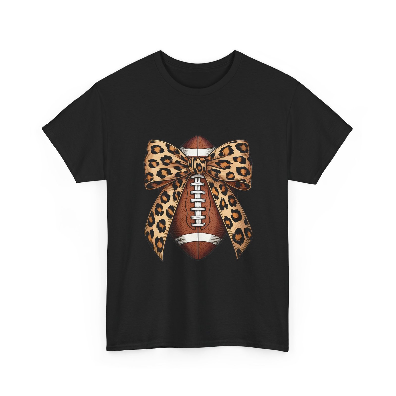 6616285522072096102_2048.jpeg Leopard Bow Football Tee | Unisex Heavy Cotton T-Shirt, Sports Shirt, Game Day Outfit, Fall Fashion, Birthday Gift - Image 10