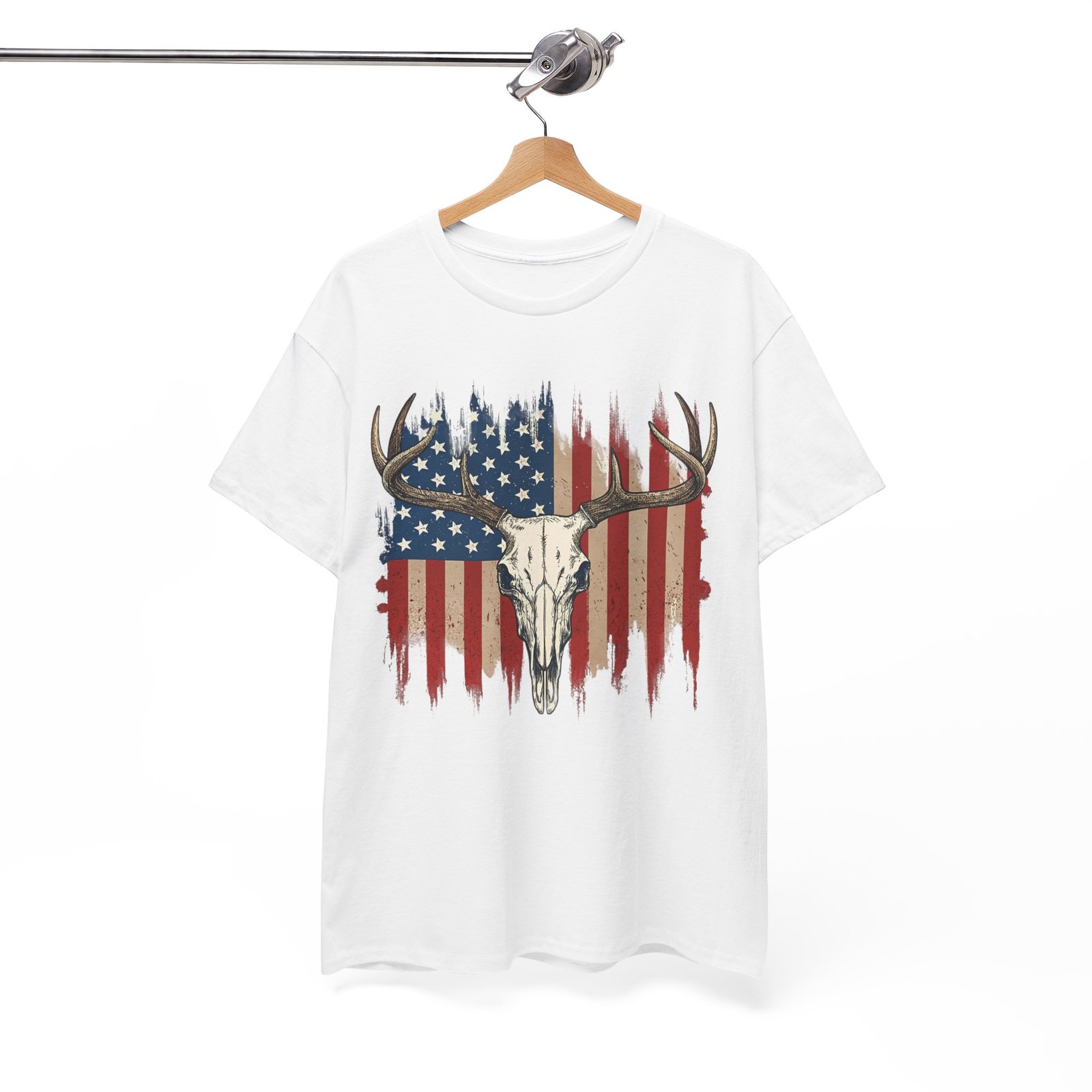 6793954434432235358_2048.jpeg Rustic American Pride Tee, Unisex Heavy Cotton Tee, Perfect for BBQs, Patriotic Events, Outdoor Adventures, Gifts for Hunters - Image 5
