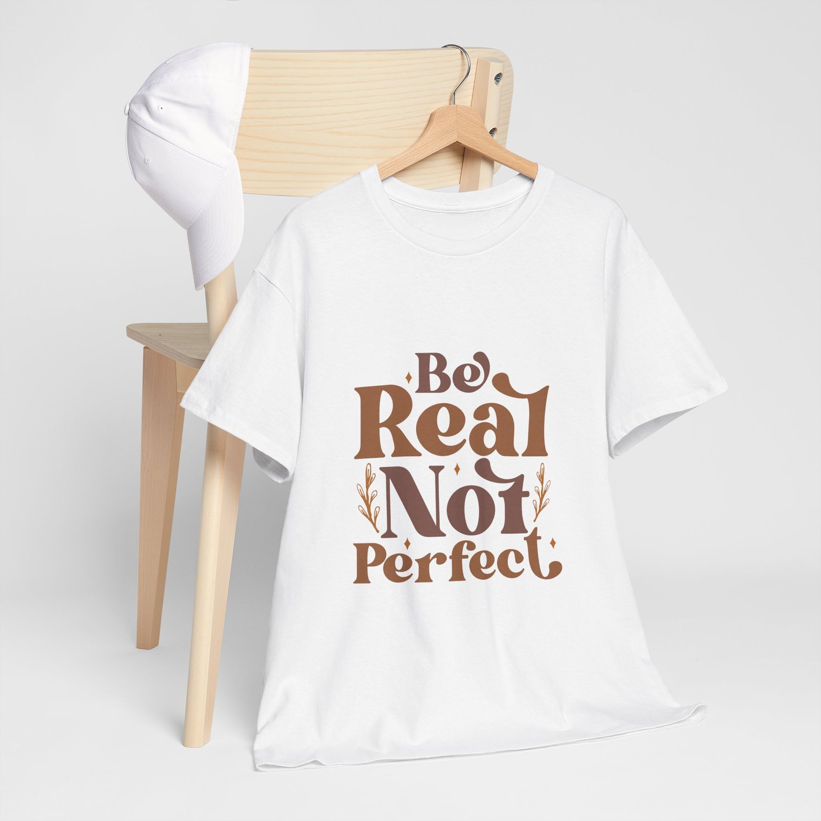828088423872880054_2048.jpeg Be Real Not Perfect Unisex Heavy Cotton Tee, Motivational Graphic Shirt, Casual Wear, Self-Love Apparel, Everyday T-Shirt - Image 4