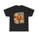 Fall Pumpkin T-Shirt, Halloween Gift, Autumn Apparel, Floral Tee, Unisex Casual Wear, Cozy Seasonal Style - Image 2